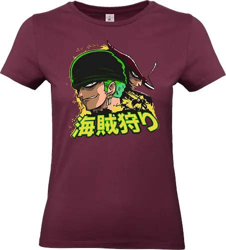 Pirate Hunter - roronoa zoro, Pirate, pirate hunter, swordsman, katana anime, straw hat crew, anime warrior, santoryu - Standard T-Shirt (Frauen)