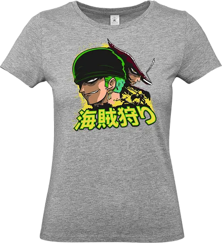 Pirate Hunter - roronoa zoro, Pirate, pirate hunter, swordsman, katana anime, straw hat crew, anime warrior, santoryu - Standard T-Shirt (Frauen)