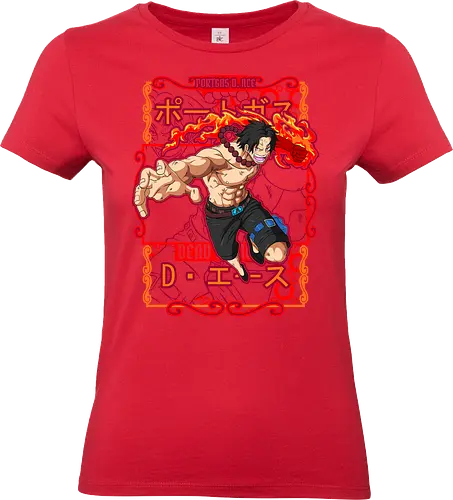 Fire Fist Legacy - portgas d ace, Pirate, fire fist ace, whitebeard pirates, anime fire, pirate brother, marineford, anime warrior - Standard T-Shirt (Frauen)