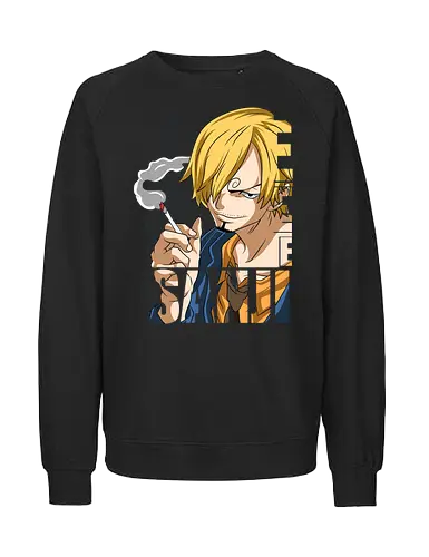 Black Leg - sanji, Pirate, black leg sanji, vinsmoke, anime cook, straw hat crew, anime fighter, pirate chef - Fairtrade Sweatshirt