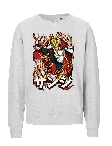Diable Jambe - sanji, diable jambe, Pirate, anime flames, black leg sanji, pirate cook, anime fighter, straw hat crew - Fairtrade Sweatshirt
