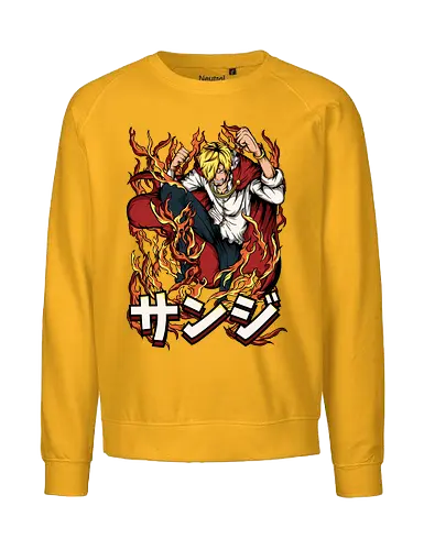 Diable Jambe - sanji, diable jambe, Pirate, anime flames, black leg sanji, pirate cook, anime fighter, straw hat crew - Fairtrade Sweatshirt