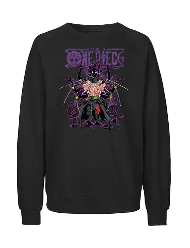 King of Hell - roronoa zoro, king of hell, Pirate, anime swordsman, enma sword, pirate hunter, haki user, straw hat crew - Fairtrade Sweatshirt