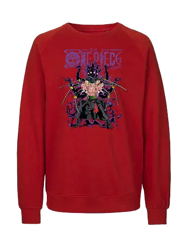 King of Hell - roronoa zoro, king of hell, Pirate, anime swordsman, enma sword, pirate hunter, haki user, straw hat crew - Fairtrade Sweatshirt