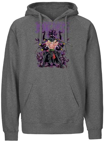 King of Hell - roronoa zoro, king of hell, Pirate, anime swordsman, enma sword, pirate hunter, haki user, straw hat crew - Fairtrade Hoodie