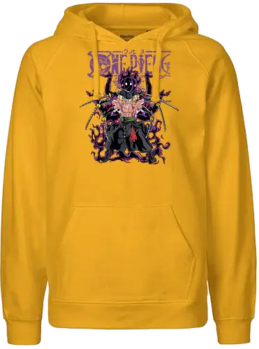 King of Hell - roronoa zoro, king of hell, Pirate, anime swordsman, enma sword, pirate hunter, haki user, straw hat crew - Fairtrade Hoodie