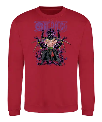 King of Hell - roronoa zoro, king of hell, Pirate, anime swordsman, enma sword, pirate hunter, haki user, straw hat crew - Sweatshirt
