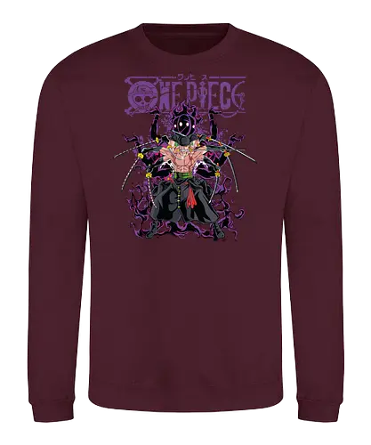 King of Hell - roronoa zoro, king of hell, Pirate, anime swordsman, enma sword, pirate hunter, haki user, straw hat crew - Sweatshirt