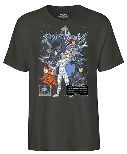 Galaxy Defenders - silverhawks, retro cartoon, 80s animation, space heroes, cyber hawks, sci fi cartoon, vintage cartoon, action heroes - Fairtrade T-Shirt