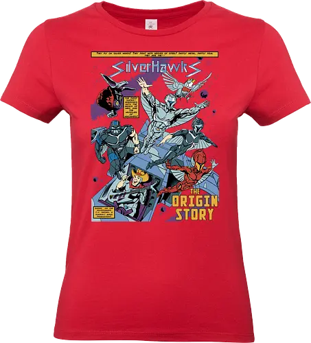 Steel Wings - silverhawks, space warrior, retro animation, 80s cartoon, cybernetic hero, galaxy patrol, vintage heroes, sci fi action - Standard T-Shirt (Frauen)