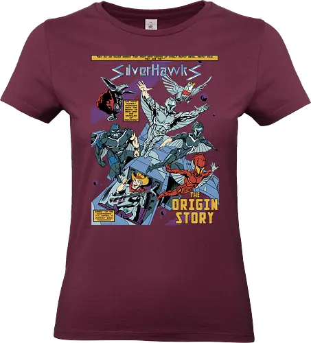 Steel Wings - silverhawks, space warrior, retro animation, 80s cartoon, cybernetic hero, galaxy patrol, vintage heroes, sci fi action - Standard T-Shirt (Frauen)
