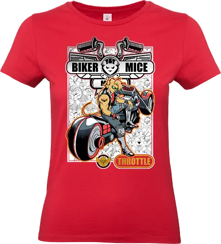 Leader of the Biker Mice - biker mice from mars, throttle, retro cartoon, motorcycle hero, 90s animation, biker mouse, action cartoon, mars riders - Standard T-Shirt (Frauen)