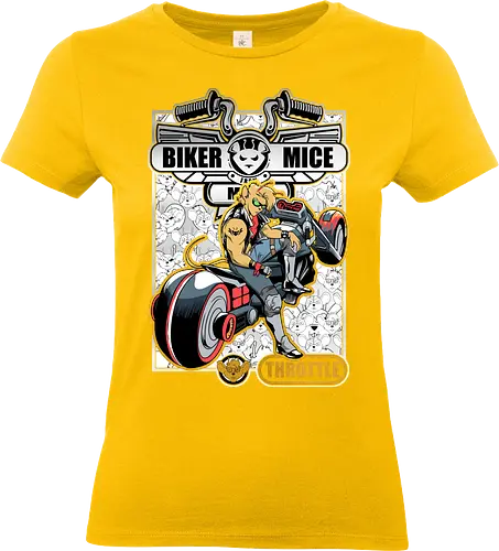 Leader of the Biker Mice - biker mice from mars, throttle, retro cartoon, motorcycle hero, 90s animation, biker mouse, action cartoon, mars riders - Standard T-Shirt (Frauen)