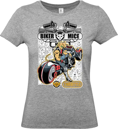 Leader of the Biker Mice - biker mice from mars, throttle, retro cartoon, motorcycle hero, 90s animation, biker mouse, action cartoon, mars riders - Standard T-Shirt (Frauen)