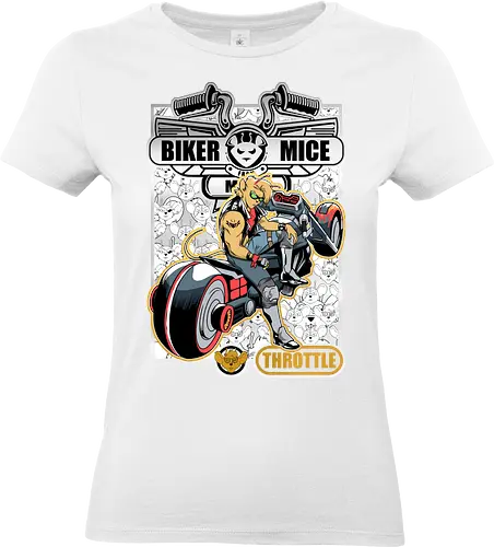 Leader of the Biker Mice - biker mice from mars, throttle, retro cartoon, motorcycle hero, 90s animation, biker mouse, action cartoon, mars riders - Standard T-Shirt (Frauen)