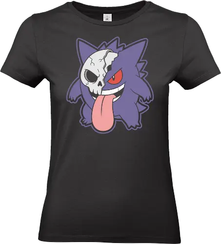 The Skull Specter - Gengar skull shirt, ghost type monster merch, creepy anime apparel, half skeleton graphic, edgy gamer streetwear, dark aesthetic nostalgic tee, purple phantom clothing, spooky gaming shirt, pocket monster skull, gothic otaku fashion - Standard T-Shirt (Frauen)