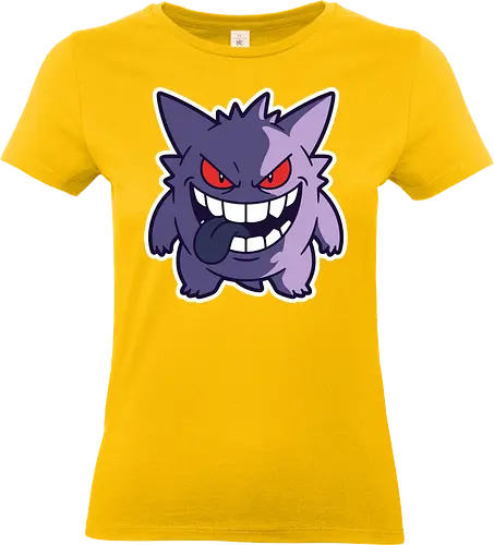Sinister Shadow - Gengar shirt, ghost type monster merch, creepy anime graphic, edgy gamer streetwear, spooky pocket monster, purple phantom tee, retro gaming apparel, sinister grin design, Halloween gamer clothing, nostalgic anime streetwear - Standard T-Shirt (Frauen)