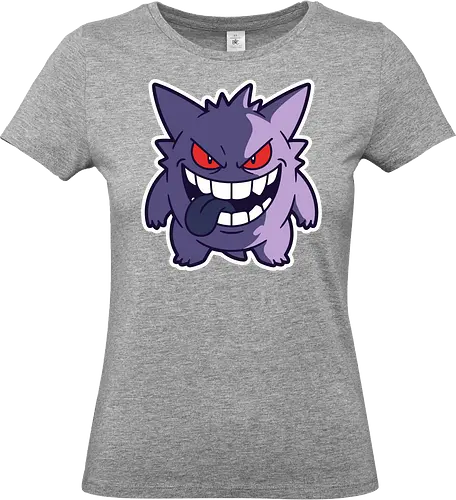 Sinister Shadow - Gengar shirt, ghost type monster merch, creepy anime graphic, edgy gamer streetwear, spooky pocket monster, purple phantom tee, retro gaming apparel, sinister grin design, Halloween gamer clothing, nostalgic anime streetwear - Standard T-Shirt (Frauen)