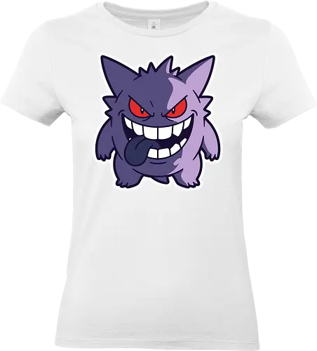 Sinister Shadow - Gengar shirt, ghost type monster merch, creepy anime graphic, edgy gamer streetwear, spooky pocket monster, purple phantom tee, retro gaming apparel, sinister grin design, Halloween gamer clothing, nostalgic anime streetwear - Standard T-Shirt (Frauen)