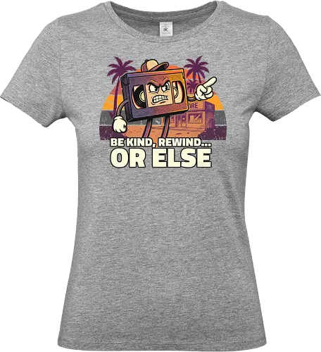 Retro Kassette Be Kind Rewind Lustiges Design - retro, kassette, vhs, 80er jahre, vintage stil, nostalgie, musik retro, lustig design, popkultur, alte technologie, rewind, tape art, retro vibe, geek design - Standard T-Shirt (Frauen)