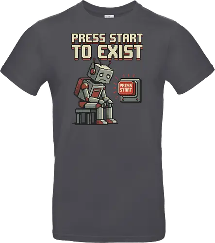 Roboter Press Start Pixel Art Gaming Design