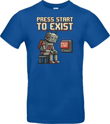 Roboter Press Start Pixel Art Gaming Design