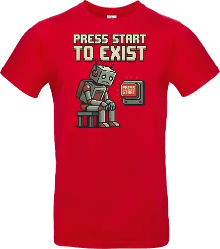 Roboter Press Start Pixel Art Gaming Design