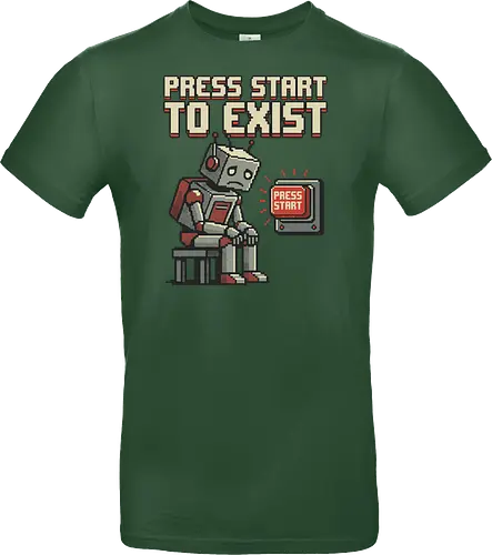 Roboter Press Start Pixel Art Gaming Design