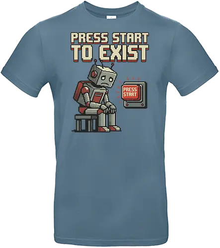 Roboter Press Start Pixel Art Gaming Design - roboter, pixel art, gaming, retro game, videospiel, nerd design, gamer humor, 8bit stil, digital art, cyber, geek style, retro gaming, arcade vibe, futuristisch - Standard T-Shirt