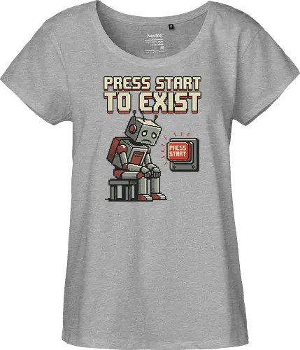 Roboter Press Start Pixel Art Gaming Design