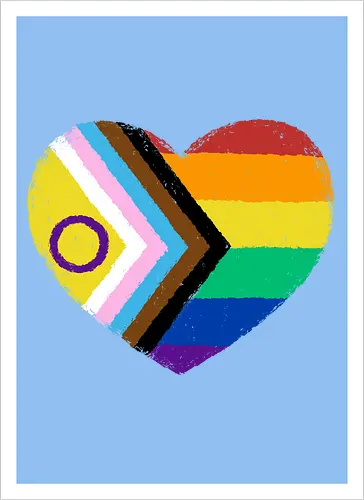 Progress Pride Flag Heart