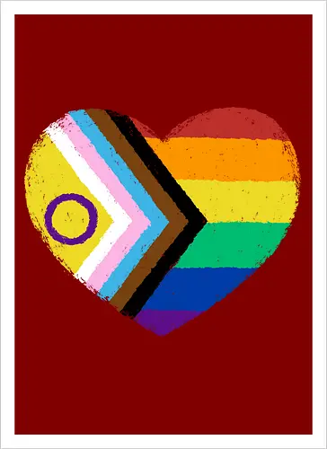Progress Pride Flag Heart