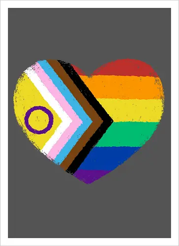 Progress Pride Flag Heart