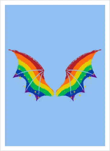 Rainbow Pride Bat Wings