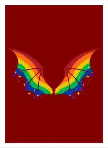 Rainbow Pride Bat Wings