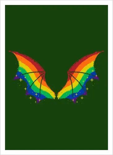 Rainbow Pride Bat Wings