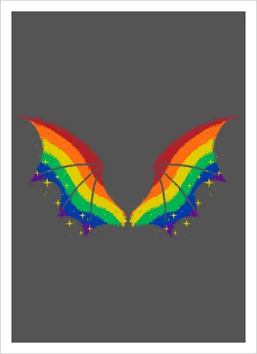 Rainbow Pride Bat Wings