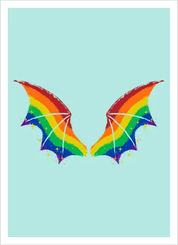 Rainbow Pride Bat Wings