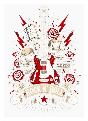Red Guitars Rock N Roll