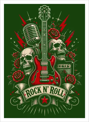 Red Guitars Rock N Roll
