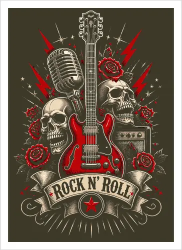 Red Guitars Rock N Roll