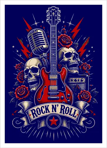 Red Guitars Rock N Roll