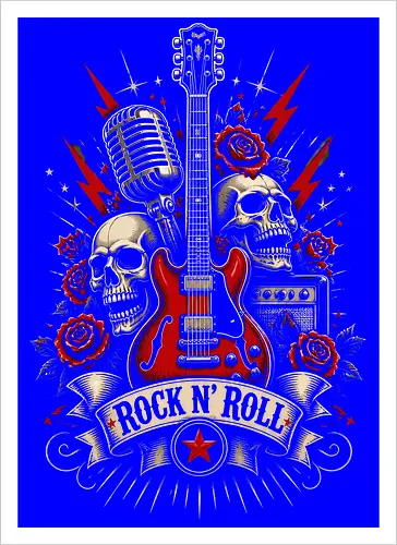 Red Guitars Rock N Roll