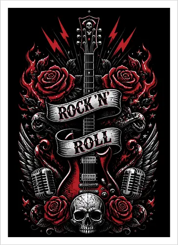 Rock N Roll Skull Guitars