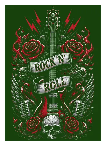 Rock N Roll Skull Guitars