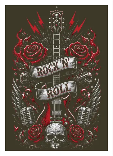 Rock N Roll Skull Guitars