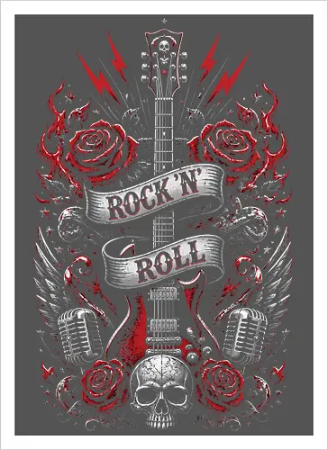Rock N Roll Skull Guitars
