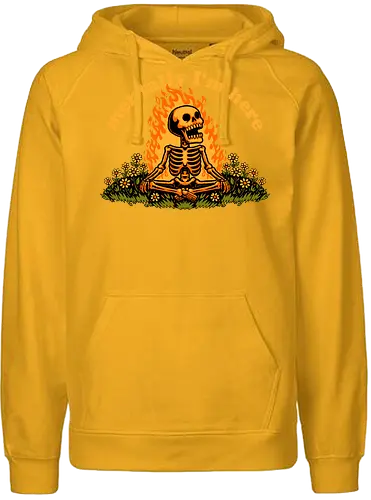 Mentally Here Skeleton - Mental, Mental Health, Mental Health Humor, Mental Breakdown, Mental Illness, Emotions, Emotion, Emotional, Emotionless, Emotional Fatigue, Mood, Moody, Moods, Morning Mood, Good Mood, Mood Humor, Bad Mood, Fire, Flame, Flames, Skull, Skeleton, Everything Is Fine, Sarcasm, Sarcastic, Sarcastic Art, Sarcastic Humor, Sarcastic Quote, Irony, Flowers, Flower, Spring Break, Spring, Summertime, Summer, Summerween, Summer Heat, Summer Vibes, Internet, Memes, Meme, Tired Humor, Tired, Tired Vibe, Bitter - Fairtrade Hoodie