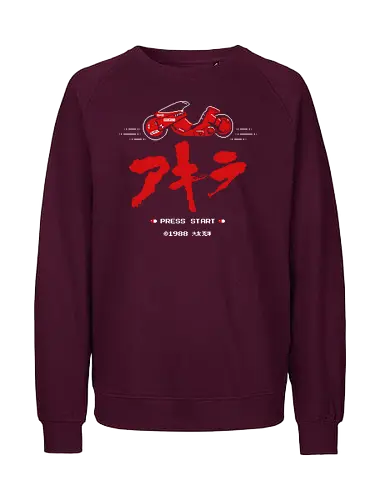 Neo Tokyo Rider 8bit - akira, neo tokyo, kaneda bike, cyberpunk anime, retro anime, manga classic, anime motorcycle, otomo - Fairtrade Sweatshirt