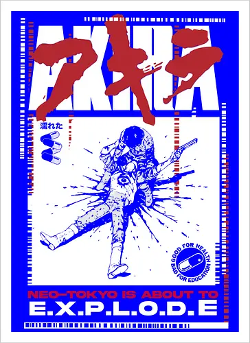 Tokyo Explosion File - akira, anime explosion, neo tokyo, cyberpunk art, manga panel, sci fi anime, tetsuo, retro manga - Kunstdruck